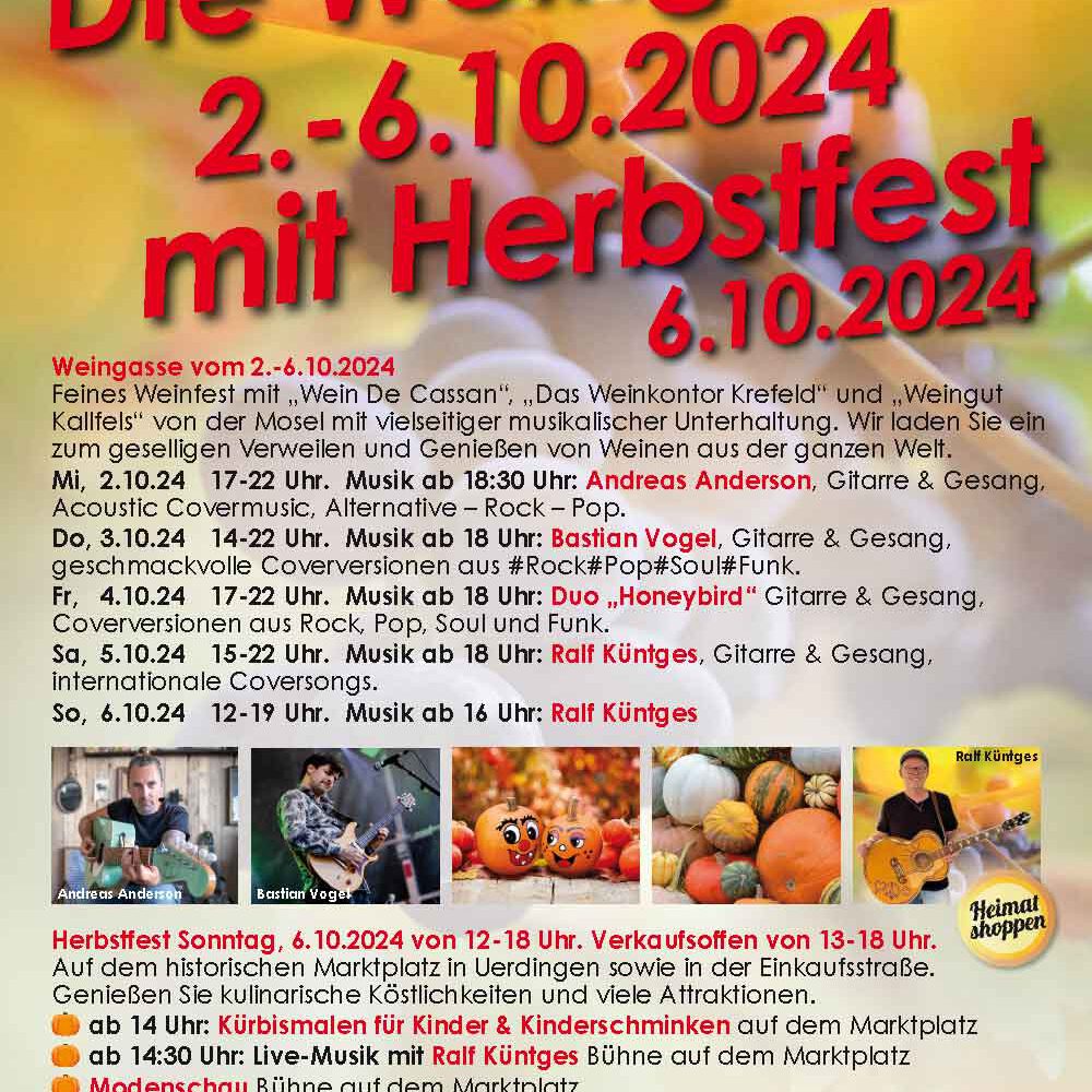 Kaufmannsbund Poster Herbstfest & Weingasse 2024