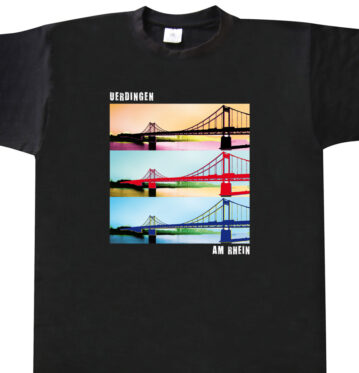 T-Shirt „Uerdinger Brücke im PopArt Stil“